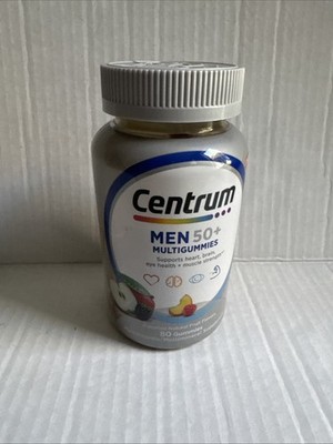 Centrum Men's 50+ Multigummies Multivitamin Assorted Fruit, 80 Ct, Exp 7/2026
