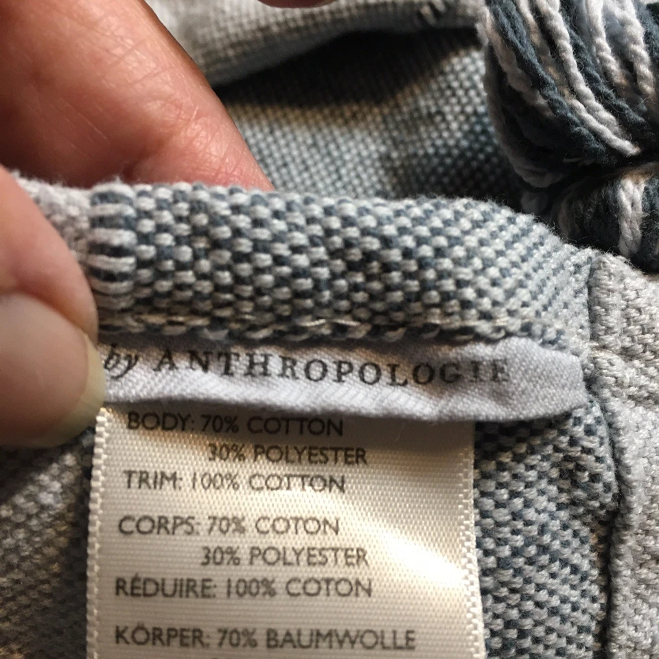 Занавеска Anthropologie одна панель светло-голубые кисточки скрытые вкладки 50 x 96 дюймов - Изображение 3 из 4