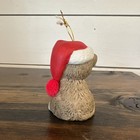 Jasco  "Lil' Chimers" bisque porcelain Cat figurine Christmas Bell WithSanta Hat — photo 6