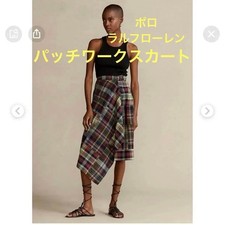 Ralph Lauren Madras Check Patchwork Asymmetric Skirt
