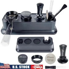 Espresso Tamper Set Barista Tools Coffee Organizer Cleaning Brush 7 in 1 New