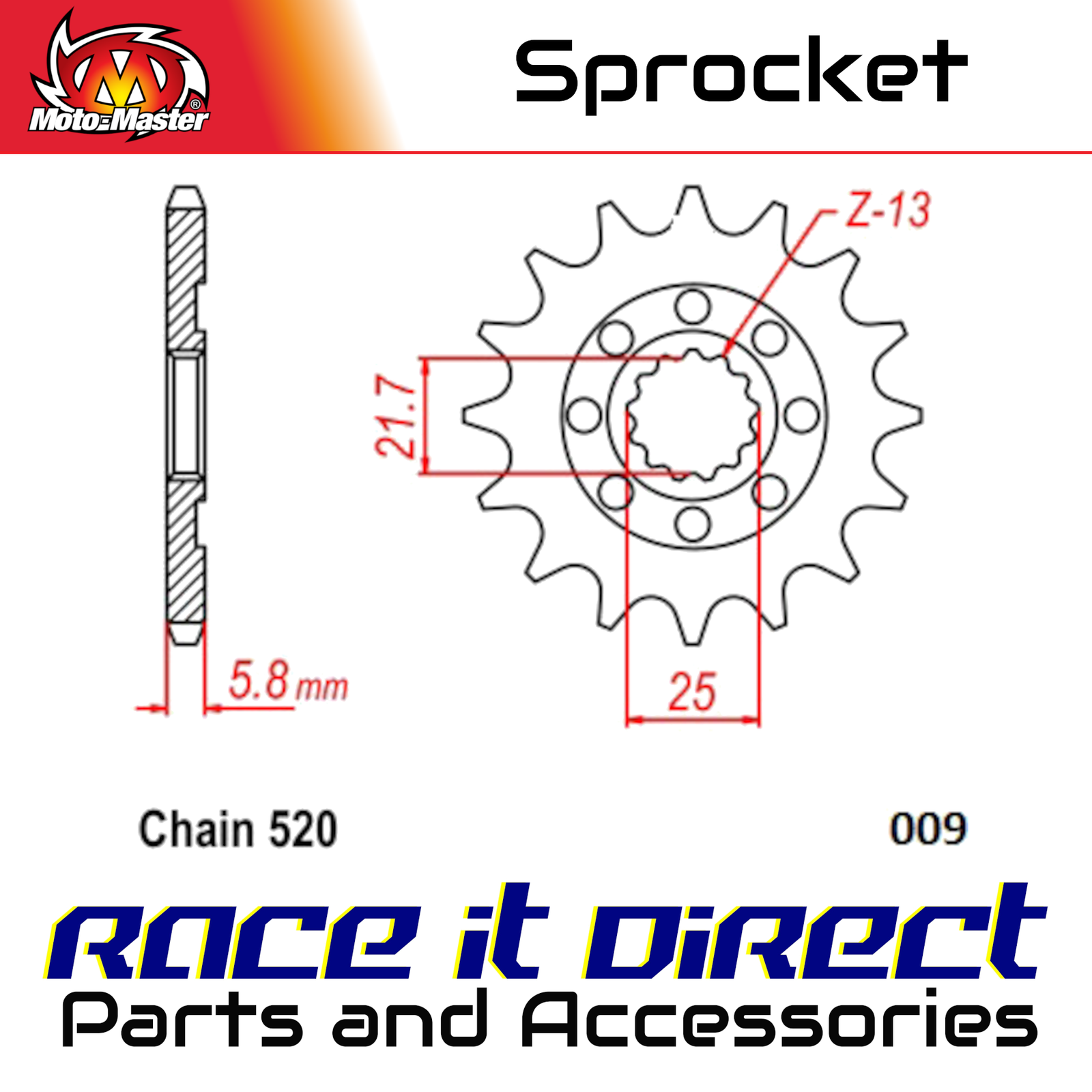 Sprocket for KAWASAKI KLX 450 R 2008-2016 Front Nitro Steel 14T MotoMaster