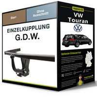 Starre AnhäNgerkupplung für VW Touran 05.2015-Jetzt Typ 5T1 G.D.W. NEU