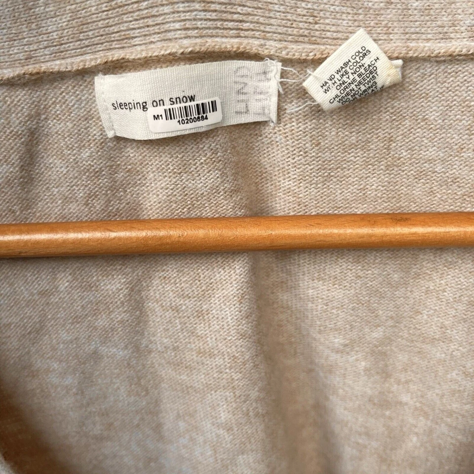 Anthropologie Sleeping on Snow Cashmere Wool Cardigan Floral Applique Snap Sz L - Image 3 of 3