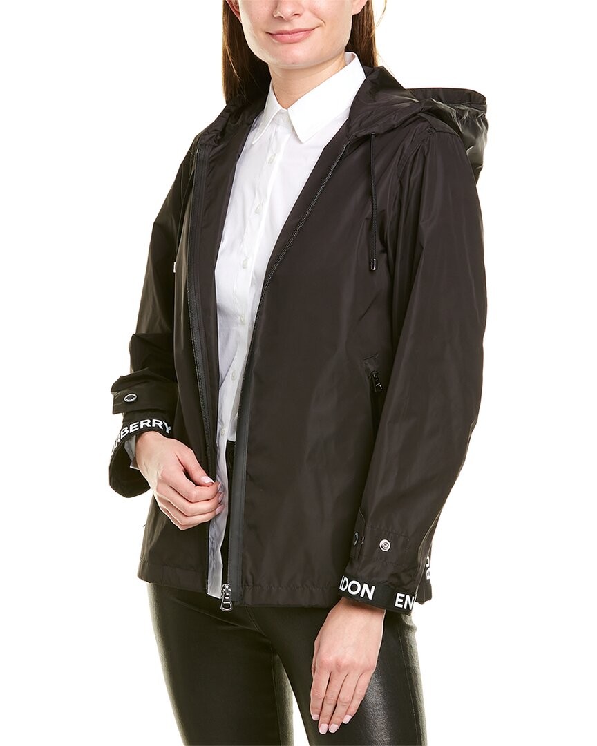 Burberry Logo Hooded Jacket Women's Black 6