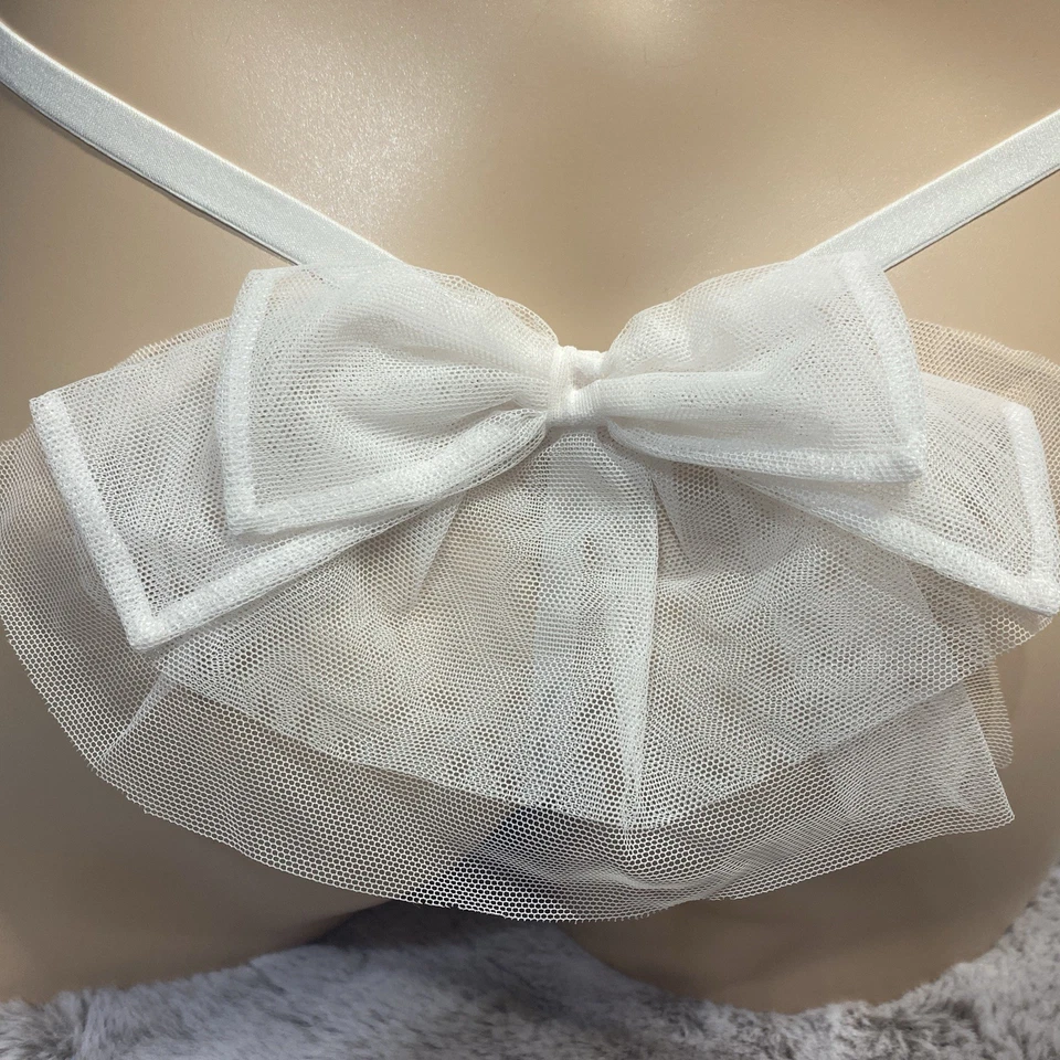 30-44 L White Second Skin Satin Flutter Thong VICTORIAS SECRET Men Pouch Panties - Image 2 of 4