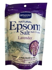 Natural Epsom Salt Bath Crystals - Lavender Scented, 16 Oz 454g 