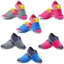 Unisex 6 Pairs Dance Shoe Socks One Size Fits Most 5-14 , Gray Blue Pink