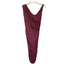 Alice + Olivia Air By Stacey Bendet Maroon Burgundy Ruched Silk Dress size small