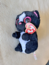 TY Beanie Boos Flora the Skunk Pink Glitter Eyes Stuffed Animal Plush Toy