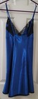 VTG NWOT FREDERICK'S OF HOLLYWOOD Nightie Chemise Slip Dress Blue Satin Large — photo 5