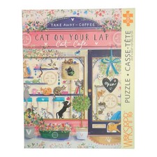 WerkShoppe "Cat on Your Lap Cat Caf " 1000 Piece Puzzle NEW