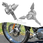 Chrome Spun Blade Spinning Front Axle Nut Cover Fit For Harley Touring Softail