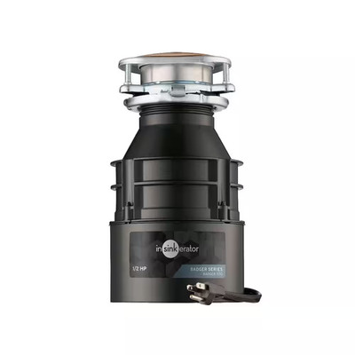 Badger 500 W/C, 1/2 HP Continuous Feed Kitchen Garbage Disposal with Power Cord,