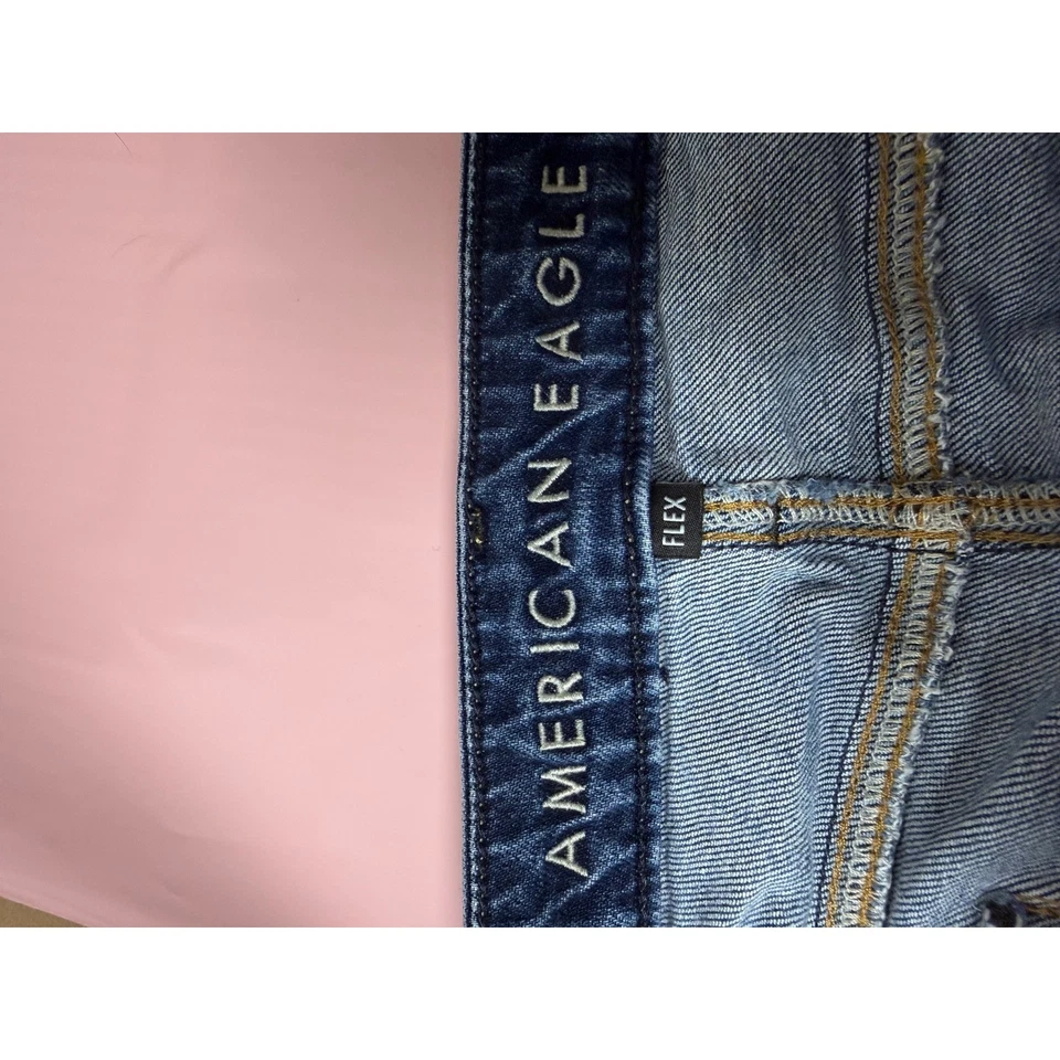 American Eagle Mens Athletic Fit Denim Jean Shorts Size 38 Distressed Frayed - Image 2 of 4