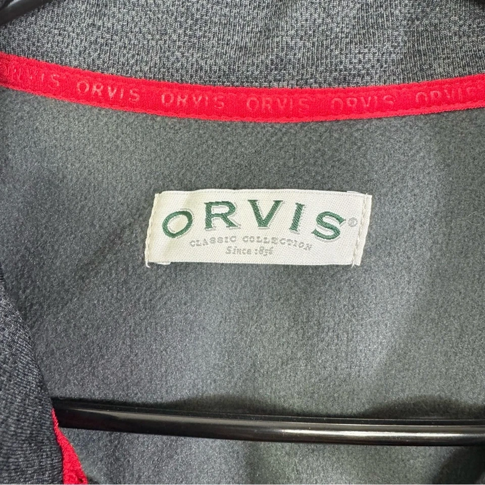Orvis Performance full zip long sleeve size medium Gray and Black Fleece jacket - Image 4 of 4