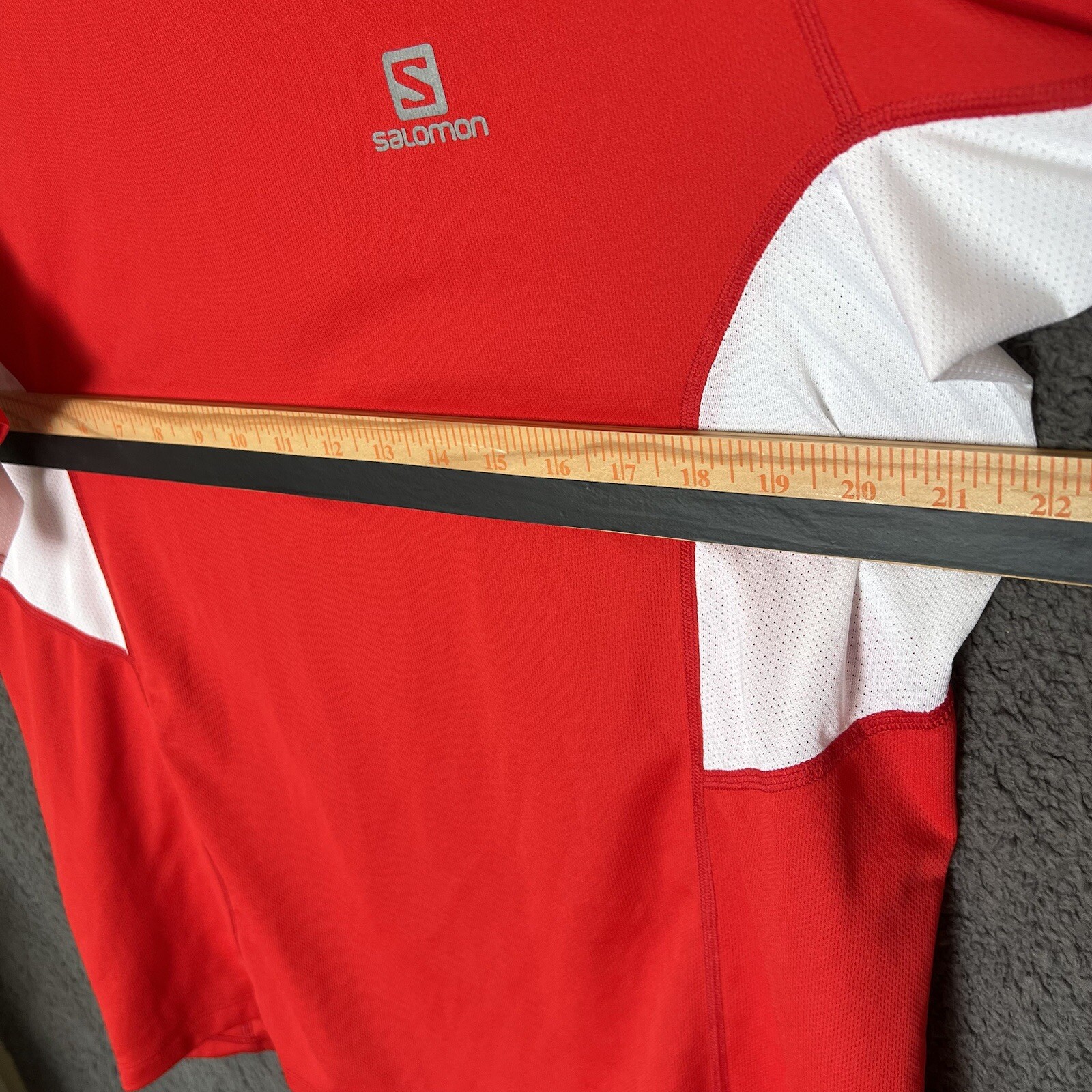 T shirt Salomon Actilite atletica manica corta uomo grande L rossa palestra allenamento