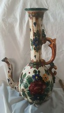 Anfora in ceramica dipinta a mano vintage 1900-1950 firmato LA.SAPA. S.STEFANO 