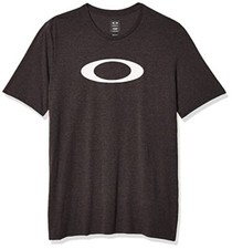 Oakley Mens O-Bold Ellipse Casual Tee T-Shirt Stone Blackout Heather Size Medium