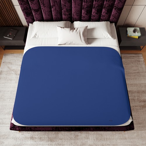 Warm Fleece Sherpa Blanket - Luxury Beige & Dark Blue Throw, Ideal Gift Choice - Picture 9 of 13