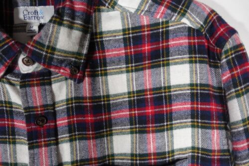 Croft and Barrow Flannel Shirt Men Medium Extra Soft Buffalo Red White Plaid 050 - 第 4/7 張圖片