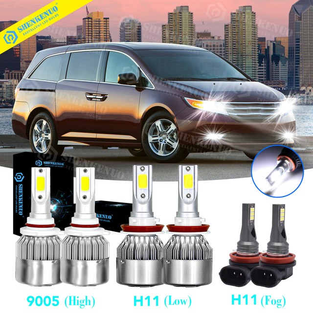 For Honda Odyssey 20112017 Combo LED Headlight Fog Lights 6x Bulbs Kit