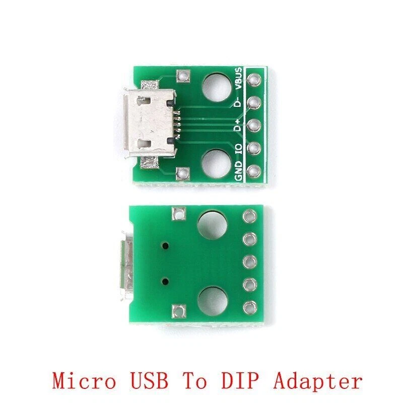 10PCS USB Micro MINI Female Socket Breakout Board 2.54mm Pitch Adapter Connector - Image 2 of 4
