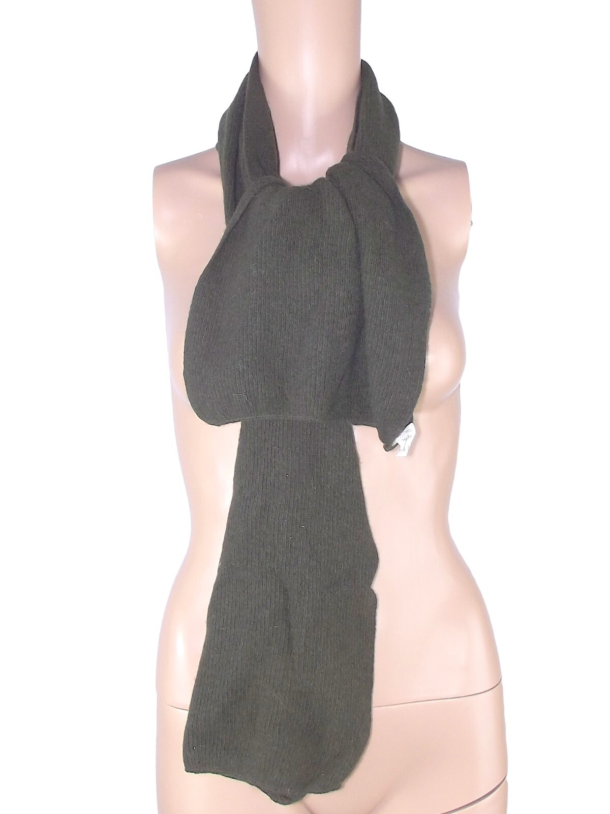 Standa Sciarpa Da Donna Verde In Lana Made In Italy Vintage Morbida 152x26 Cm