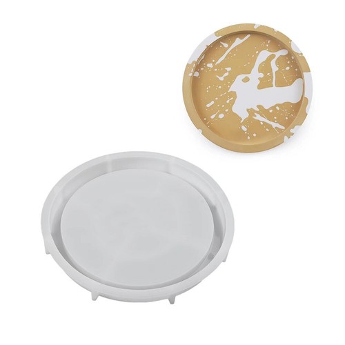Round Tray Silicone Mold for DIY Flower Pot Base Easy to Use and Clean