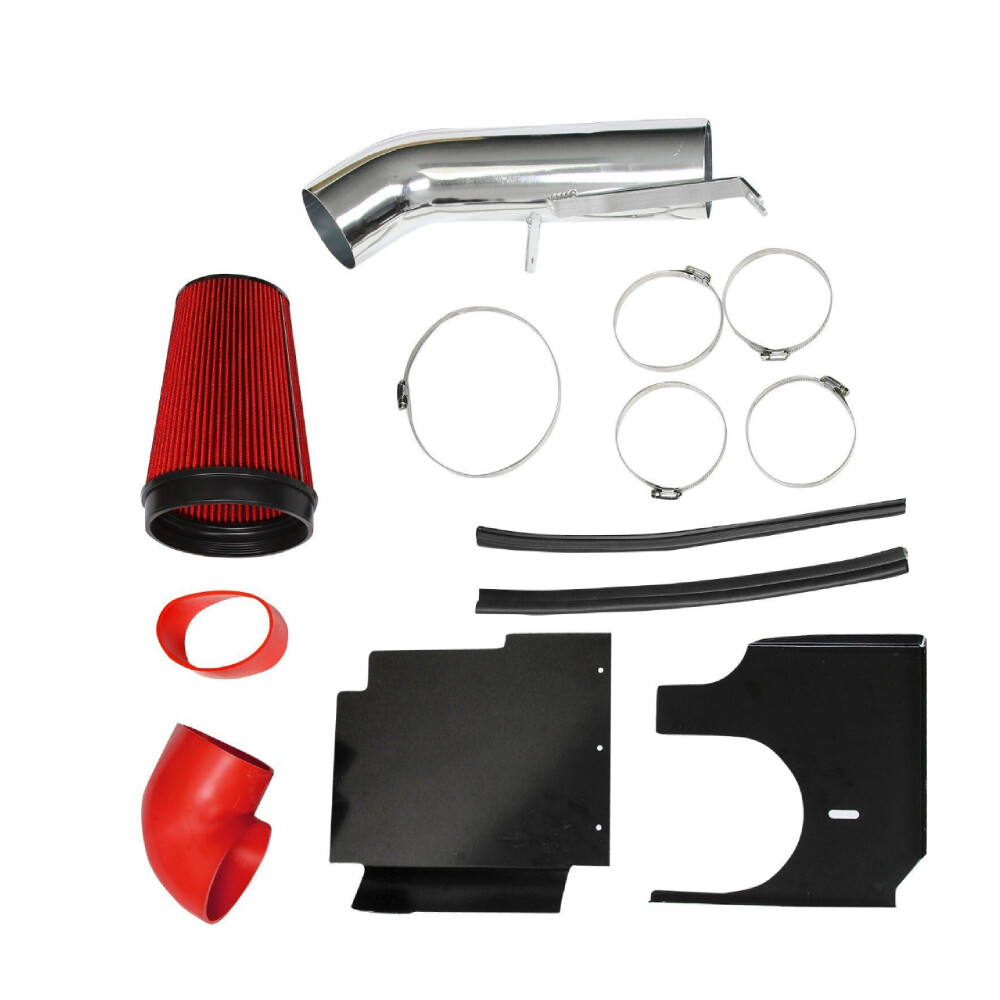 4 Inch Performance Cold Air Intake Filter Kit With Heat Shield For 99-06 GMC /Chevy V8 4.8L 5.3L 6.0L Silverado 1500 2500 3500 (Silver & Black) In | Whizz Ram Air Kit - Foto 3