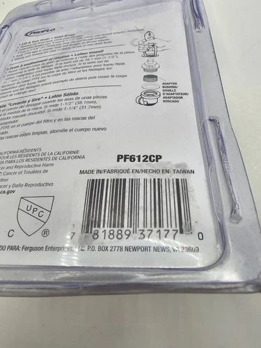 PROFLO PF612CP Tub Drain Lift and Turn 1 1/2", 1 1/4" Drain Chrome Plated Brass - Picture 6 of 7