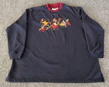 Bobbie Brooks Womens 22W/24W VTG Sweatshirt Blue Embroidered Birds Grandmacore