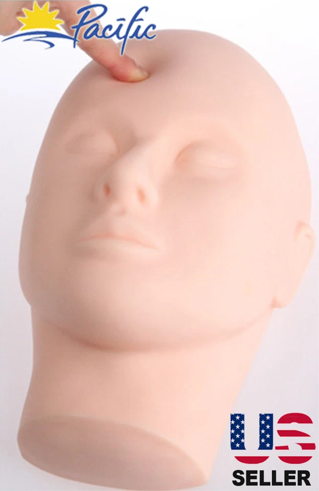 Maniquí de Entrenamiento Cabeza Goma Suave Práctica Maquillaje Masaje GRATIS 3 PESTAÑAS Foto 2 de 4