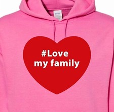 Youth Graphic Hoodie - "Love My Family" Pink XS 4-5 