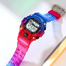 Digital Watch Dual Time Digital Watch Round Multifunction For Outdoor GSY
