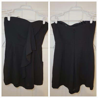 Bcbgmaxazria RUNWAY Mina Romper Womens Ruffled Black