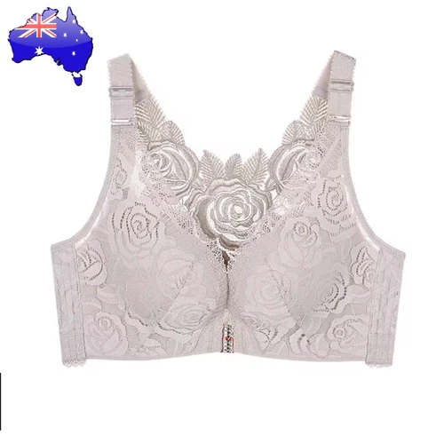 Floral Secrets Comfort Rose Flower Push Up Bra New Wireless Lace Lift GREY 38C - Picture 16 of 16