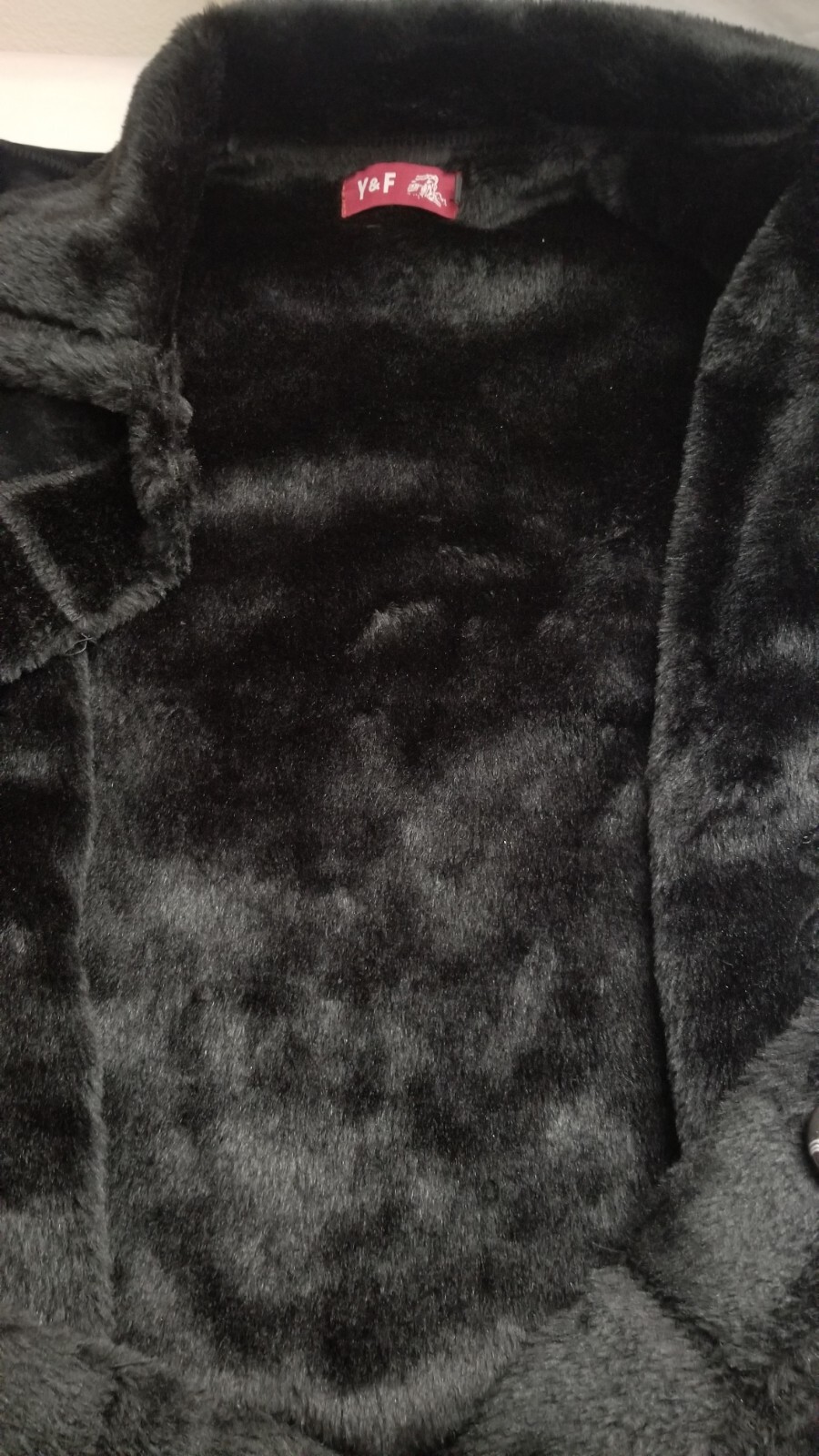 Small Black Polyester Fur Jacket With Embroidered… - image 8