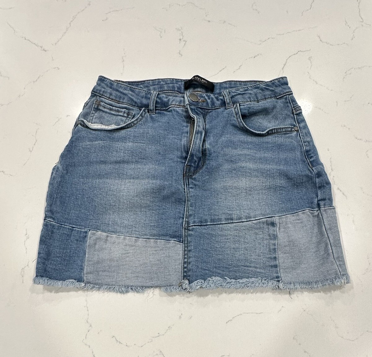 Womens Junior Small Black Label C'est To! Denim Skirt Size S