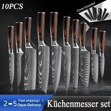 Japanese Kitchen Knife Set Damascus Chef Knives Stainless Steel Cleaver Sharp US