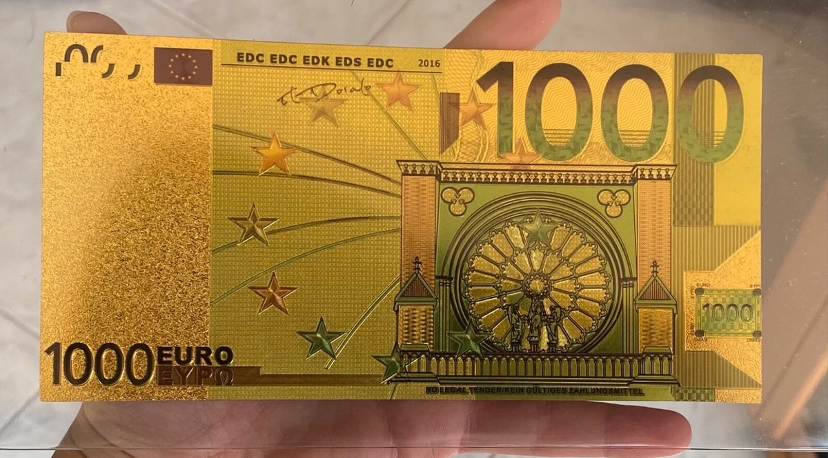 Banconota Oro Valuta Euro Riproduzione In Oro Serie Completa Banconote In  Euro