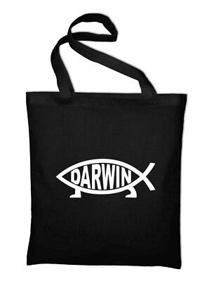 Darwin Fisch Jutebeutel Evolution Science Beutel Stoffbeutel Baumwolltasche