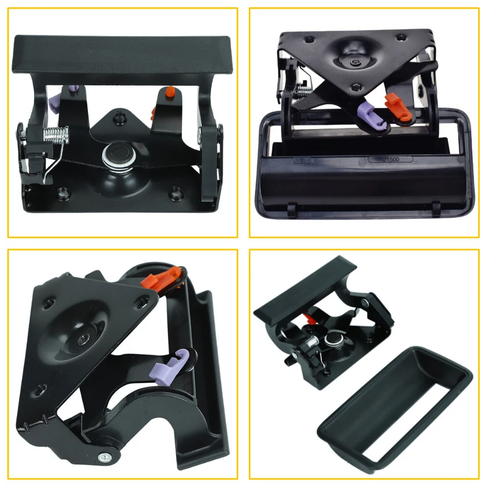 Manija de puerta trasera y bisel negro para camioneta Chevy GMC CK 1500 2500 3500 Foto 3 de 4