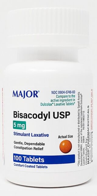 Major Bisacodyl Stimulant Laxative 5mg EC Tablets 100ct -Expiration Date 04-2025