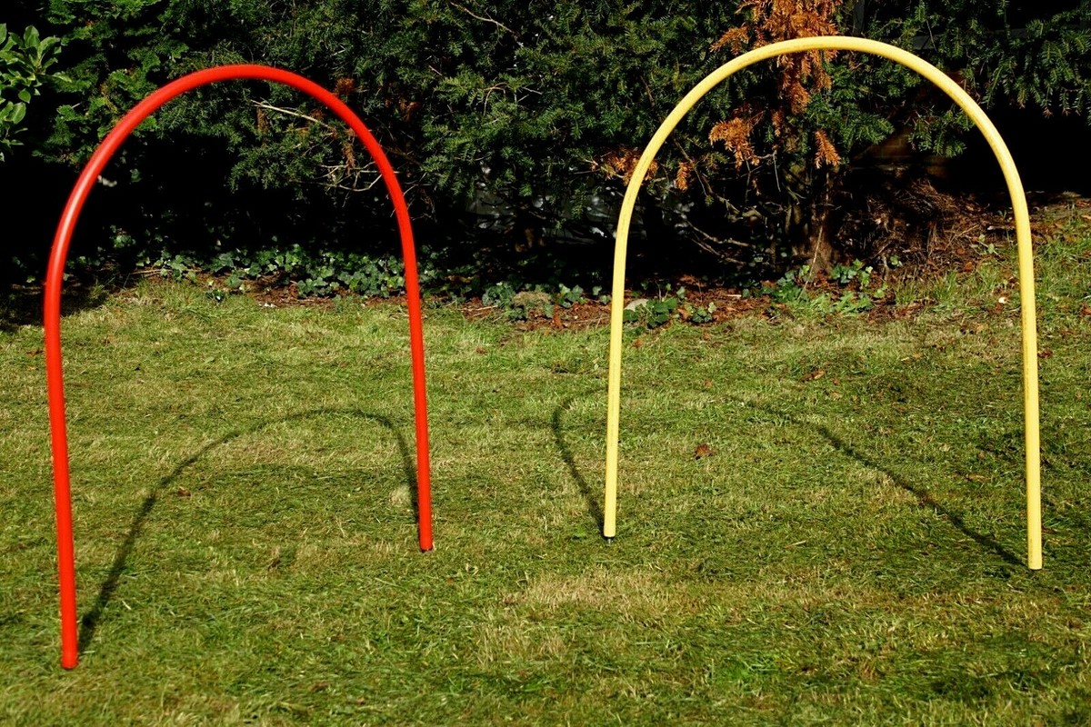 SPORTIKEL24 Hoopers Hoop – Aluminiumfüße & Pinker Steckbogen, VDH-konform, Schnell Aufgebaut Ohne Werkzeug