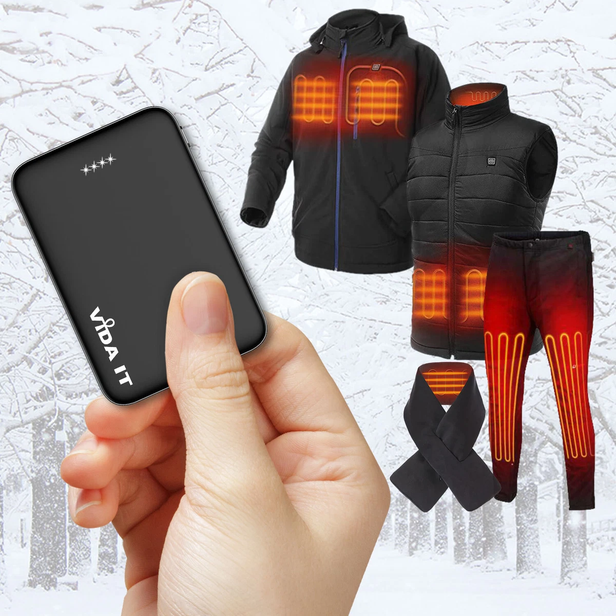 Mini USB Batterie Externe pour Gilet Chauffant Veste Chauffante 5V 2A Power Bank