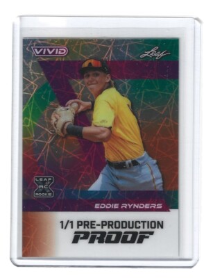 2024 Leaf Vivid Eddie Rynders Laser 1/1 Unsigned Pre-Production Proof
