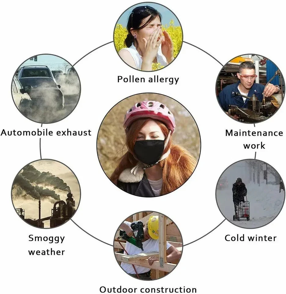 2-Pack Black Cotton Adult Face Mask - Reusable Washable Unisex white - Image 4 of 4