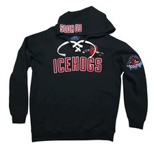 Rockford Ice Hogs Adult XL Black AHL Lace Sweatshirt Hockey Hoodie Blackhawks