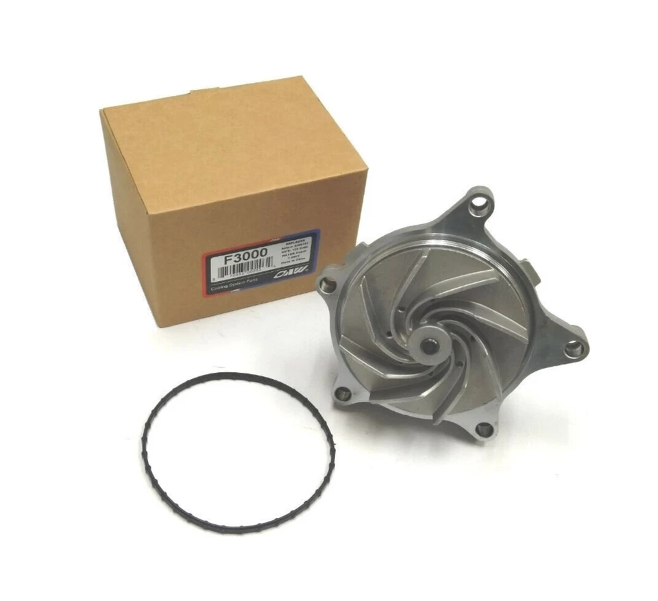 Bomba de agua OAW F3000 para 08-10 Ford 6,4 L Powerstroke diésel impulsor de metal Foto 3 de 4